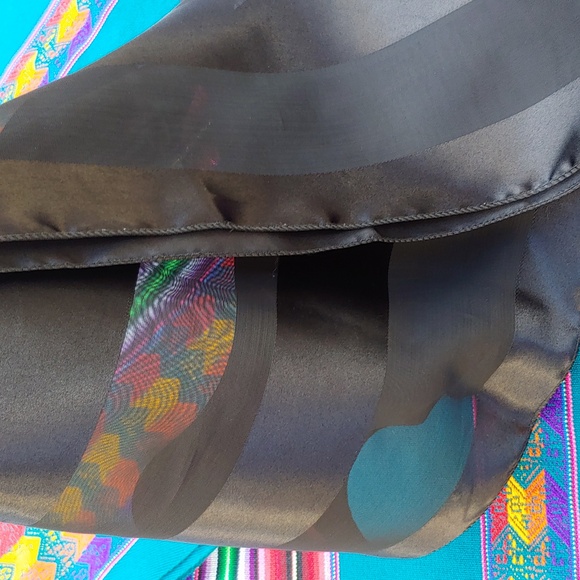 Set of 4 Fashion Scarves in Black, Blue, and Earth Tones size 14" x 60" - Picture 10 of 12